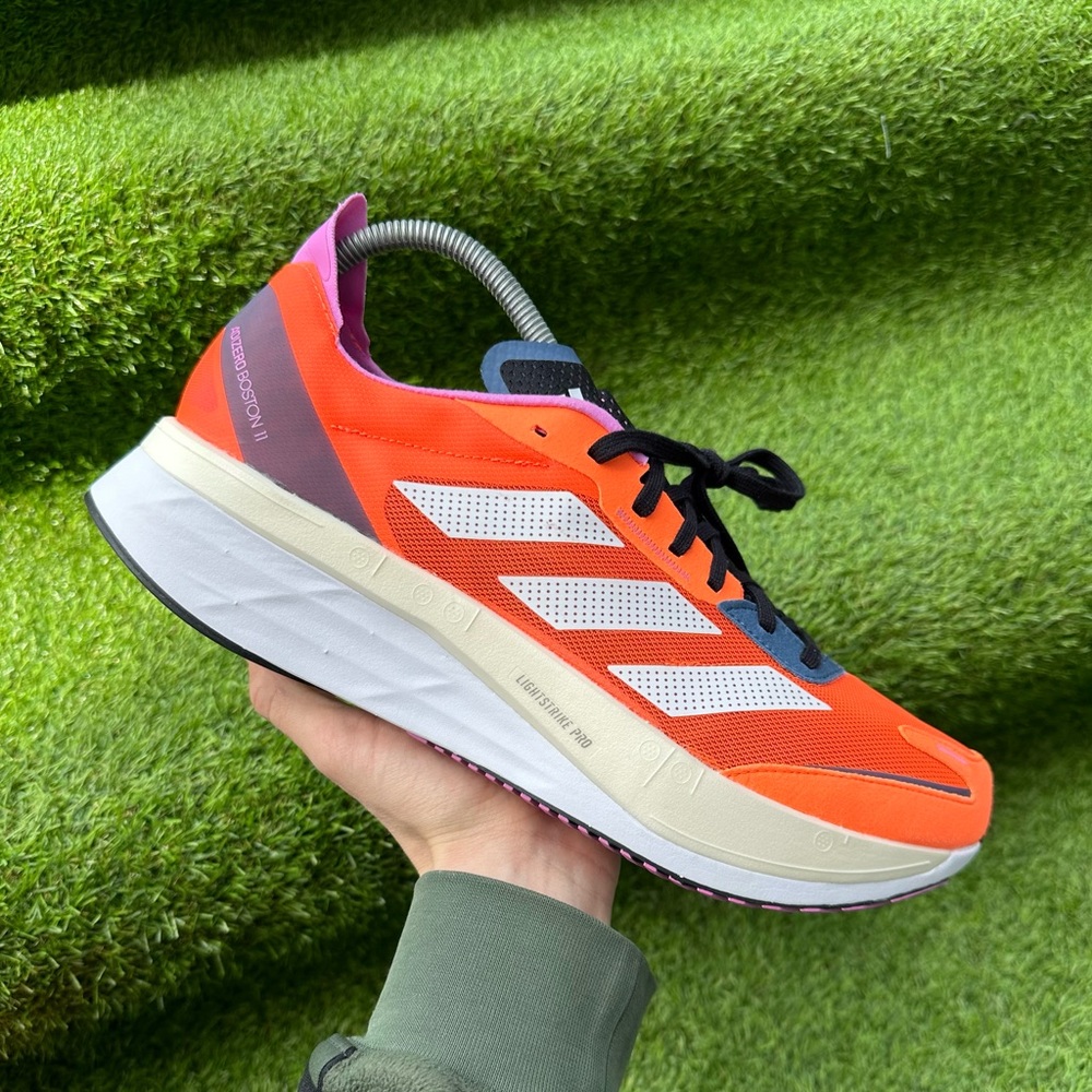 Running shoes Adidas Adizero Boston 11 Solar Orange Brand new Men's shoes 12 sz